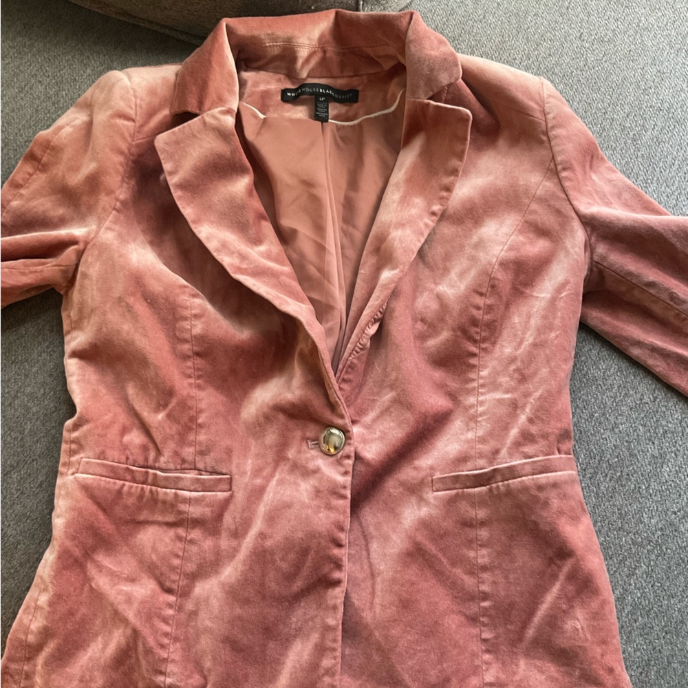 Pink velvet blazer